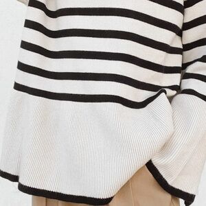 Cream and black oversized cowl neck sweater!! High quality!!!! Size L oversized